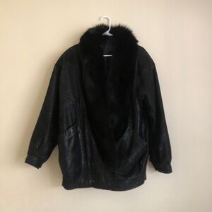 Vintage 80’s Coat with Fur Collar